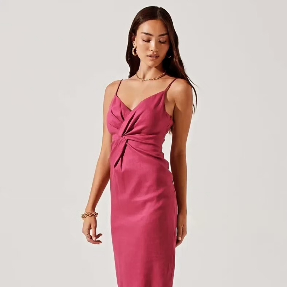 Astr Pink Twist-Front Dress